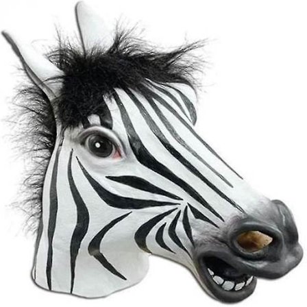Fuldhoved Zebra Gummimaske Latex Dyr Uhyggelig Til Halloween Fest