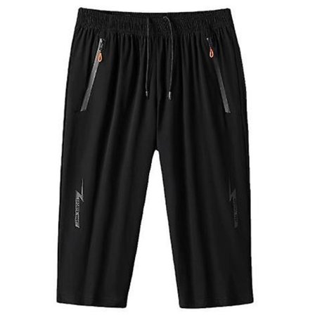 Herre Workout Gym Shorts 3/4 Bukser Lynlås Lommer