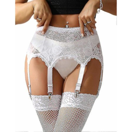 Naisten Plus-kokoinen sukkanauhavyö pitsisillä sukkanauhoilla ja 6 metalliklipsillä, säädettävät alusvaatteiden sukkanauhat, alusvaatteiden 