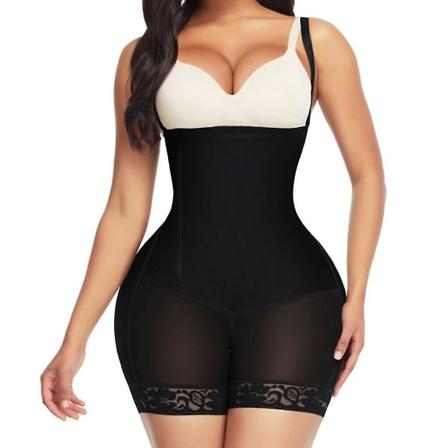 Lequeen Colombiana Mujer Magkontroll Gördel Kompression Kroppsformare med dragkedja Post Fettsugning Bantning Shapewear Skims, svart 5XL