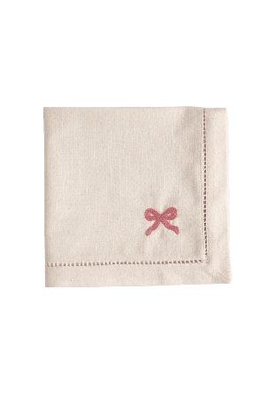 Pick A Poppy Bow Servett - 45x45 Cm Bordstextil Rosa