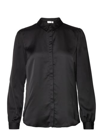 Viellette Satin L/S Shirt/Su - Noos Black Vila