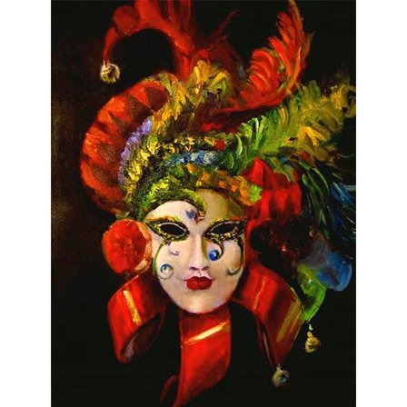30 x 40 cm, Clown mask Diamond Painting Broderi Diamond Painti