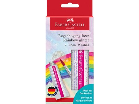 FABER-CASTELL Glitterfärg Rainbow 2 x12 ml - Lyreco - Skola och förskola - Pennor och tillbehör - Fiberpennor - Special