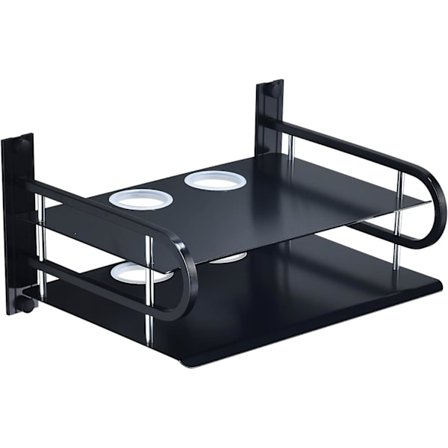 Flytende vegg hylle for TV-komponenter, romaluminium ruter veggmontert hyllebrakett, TV-tilbehør kan brukes til å lagre og organisere TV-boks, DVD-