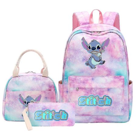 3 stk. Lilo Stitch Rygsæk Kvinde Mand Rejse Skoletaske Høj Kvalitet Teenagere Mochilas