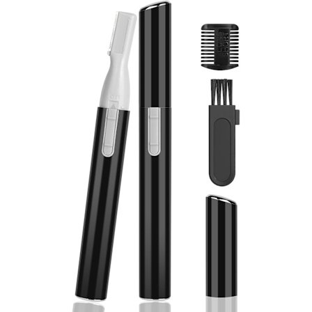 Sort - Elektrisk øjenbryns trimmer til kvinder, batteridrevet præcisionsansigtsbarbermaskine, trimmer ansigtshår, smertefri, skønhed elektrisk 
