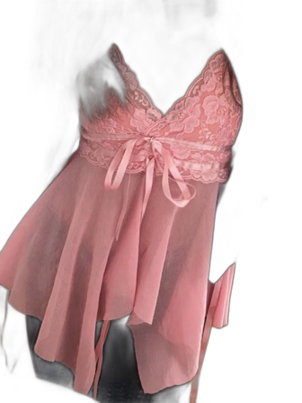 Rosa spettslinne med rosett