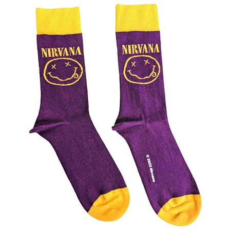 Nirvana Unisex Vuxen Happy Face Ankelstrumpor 4 UK-7 UK Lila
