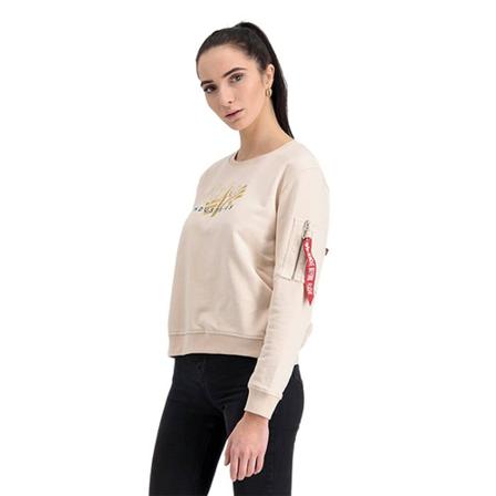 Alpha Industries, Logo Sweater Beżowy, Kobieta, Rozmiar: L