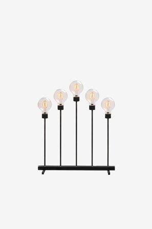 Jotex - El-lysestake 5 lys met. 54 cm Svart matt svart - Kjøp Adventsstaker hos Jotex