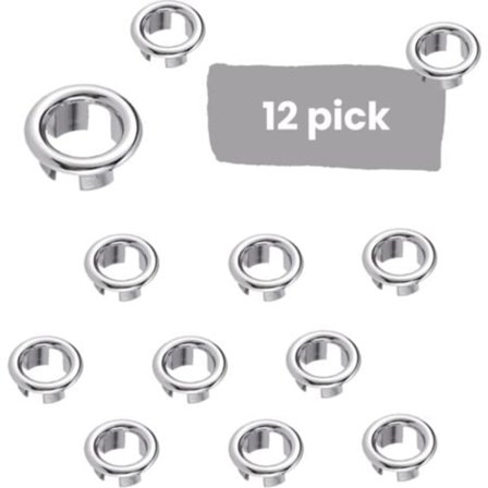 Overløpsring for vask, 12 stk Overløpsring for vask Overløpsvern, Overløpsringer for vask, for badekar, kjøkken, vask