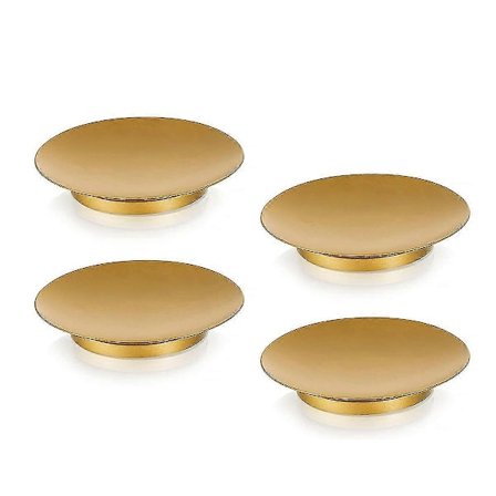 Ljusstake av järnplåt, pelarljusstake, 4-pack små ljusbrickor, pelarglas