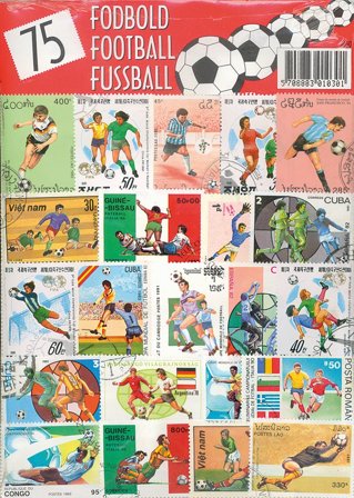 75 forskellige fodbold frimærker