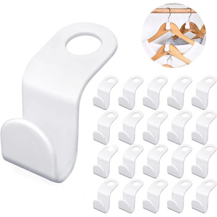 30 stk. Bøjleforbindelseskroge, pladsbesparende tøjkrog, flerlags stabelbar bøjle til garderobeskab, tøjorganisator, hvid 30 stk.