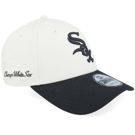 New Era - MLB Beige adjustable Lippis - Chicago White Sox Side Script 9FORTY Ivory/Black Adjustable @ Hatstore