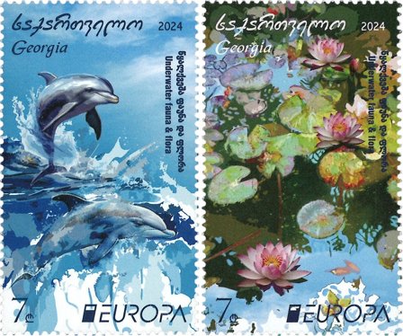 Georgien - EUROPA 2024 Undervandsfauna og -flora - Postfrisk sæt 2v