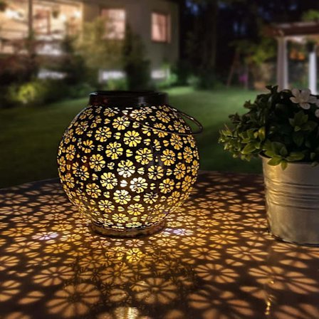 Aurinkolamppu Ulkokäyttöön Vedenkestävä Kirkkaampi Riippuva Aurinkolamppu Kukkakuvioilla