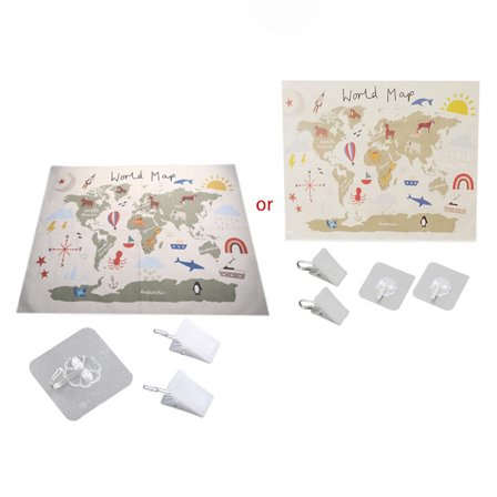 Väggbild Poster Platt Jord Karta Nordisk Ny Världskarta Canvas Poster Målning Rum Dekoration Barnrum Väggkarta