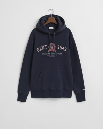 GANT Herren Crest Graphic Hoodie (XXL) Marineblau