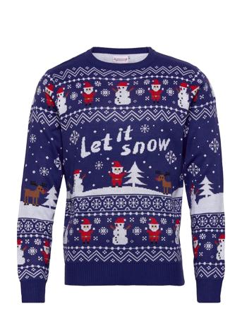 Let It Snow Strikkegenser M. Rund Krage Multi/mønstret Christmas Sweats