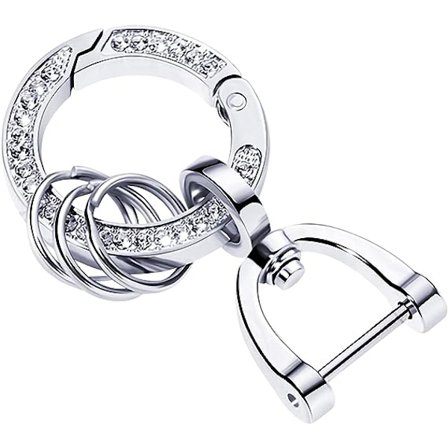 Nyckelring för damer, nyckelring med ring och rem