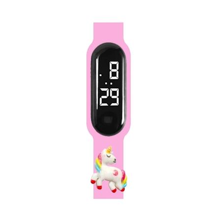 2024 Nyeste Tegnefilm Enhjørning Børnesmartur Smartwatch Vandafvisende Udendørs Sportsarmbånd Børn LED Digital Elektroniske Ure Gave Blue