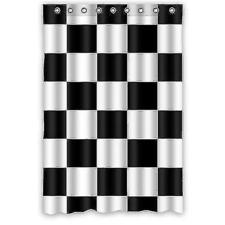 Comfort Home Style Sort/Hvid Ternet Badeforhæng Badeværelse Forhæng 120x180 Cm