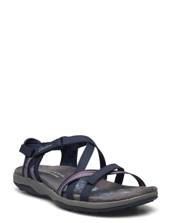 Womens Reggae Slim - Sun Array Shoes Summer Shoes Flat Sandals Marineblå Skechers*Betinget Tilbud