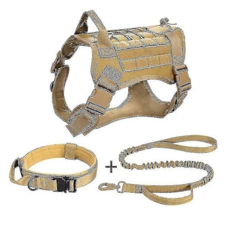 Hundsele Militär Hundväst Halsband Koppel Med Ficka Och Patch, Dragfri Taktisk Hundväst För Stor Hund, Servicehundsele För Träning Vandring