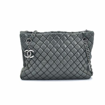Chanel Vintage pre-owned Bubble Quilt Shoulder Tas , Grijs , Dames , Maat: ONE Size Vintage Tassen