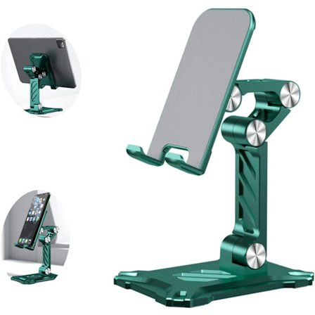 Telefonhållare för skrivbord. Fällbar mobiltelefonhållare för skrivbord, vinkel och höjd justerbar kontorstelefonhållare (1 st, grön)