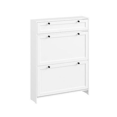 SoBuy hvid skoskab med 1 skuffe 80x19x107cm, moderne FSR207-W