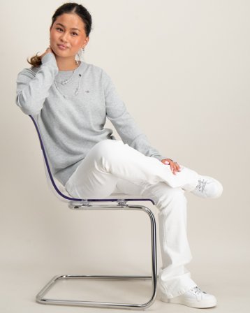 GANT SHIELD CLASSIC COTTON C-NECK Grå Trøjer Pige - Kids Brand Store