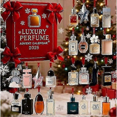 Julekalender 2025 - 24 dages nedtællingskalender Parfume blind box Akrylpynt, Der er 24 vedhæng, eksklusive parfume
