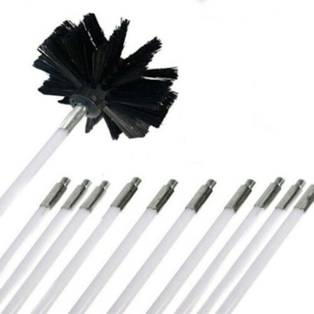 Fleksibelt skorstensfejersæt Røgbørste & stang 11/410MM