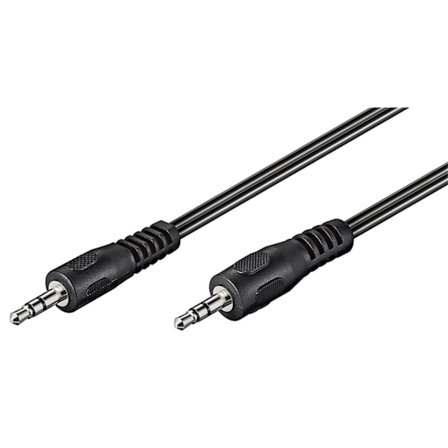 Ljudanslutningskabel AUX, 3,5 mm stereo, Platt kabel