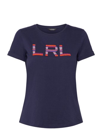 Lauren Ralph Lauren | Beaded-Logo Cotton Jersey Tee | L