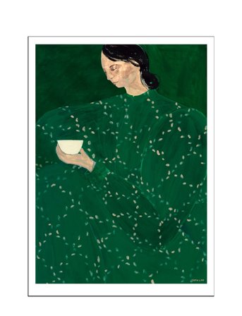 The Poster Club Coffee Alone At Place De Clichy - Green - 30X40CM