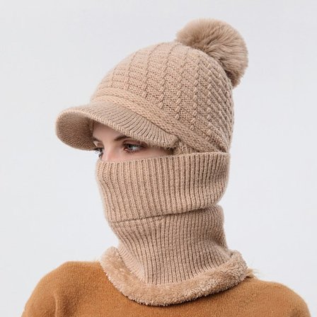 Kvinnor Män Vinter Virkad Slouch Hat Ull Stickad Beanie Baggy Varma Skidkepsar Mode,Svart