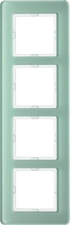 Hager 10146079 Täckram 4-fack, Q.7, glas Vit, Strömbrytare & vägguttag