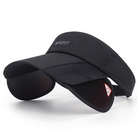 Hurtigtørrende top hat til kvinder, sommerhat, sporty hat, solbeskyttelse med solskærm, solparasol, baseballkasket sort