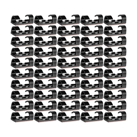 40 stk. Kabelklips, Kabelholder med Klæbende Sikker Base