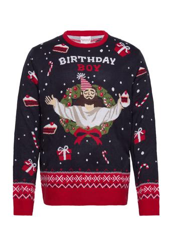 Birthday Boy Jumper Strikkegenser M. Rund Krage Multi/mønstret Christmas Sweats