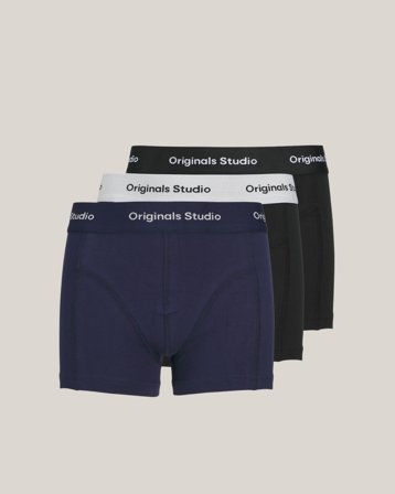 Jack & Jones JACVESTERBRO SOLID TRUNKS 3 PAC NOOS JNR Bleu Sous-vêtements Garçon - Kids Brand Store