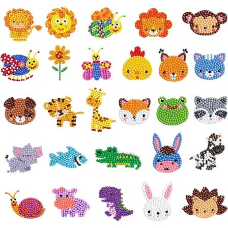 /EA/Diamantmålningar för barn, set med 3 27 diamantmålningar djur sti