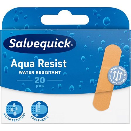 SALVEQUICK Plåster Aqua Resist Medium 20/fp - Lyreco - Skyddsutrustning - Första Hjälpen - Plåster