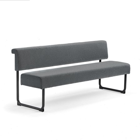 Sofa START, 1800 mm, Textilbezug anthrazit/schwarz