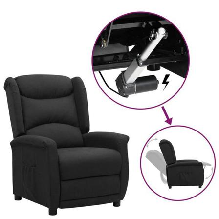 Vidaxl Reclinerfåtölj Med Uppresningshjälp Svart Tyg Svart
