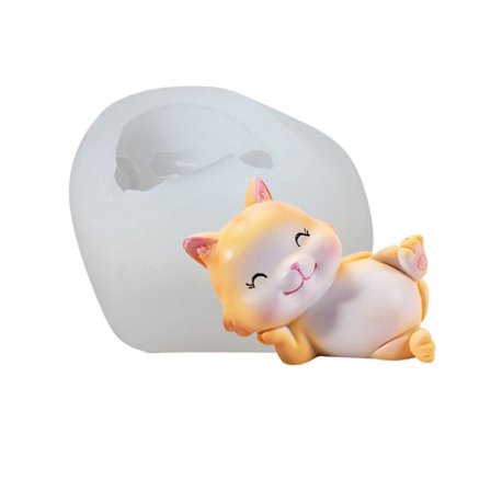 3D stearinlysform for katt 3D kunstvoksform 5 5